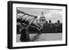 St Paul's Millennium Bridge BW-Toula Mavridou-Messer-Framed Photographic Print