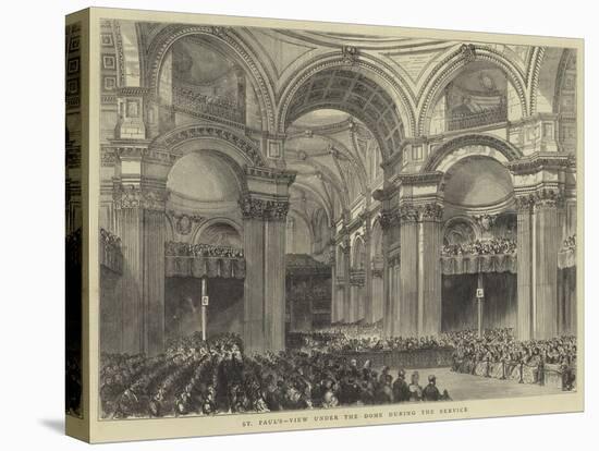 St Paul's, View under the Dome During the Service-null-Stretched Canvas