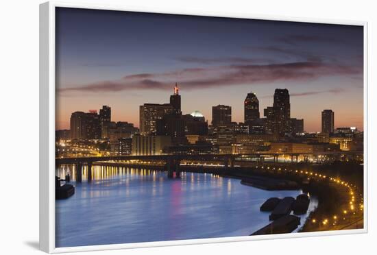 St Paul Skyline from Indian Mounds, Minneapolis, Minnesota, USA-Walter Bibikow-Framed Photographic Print