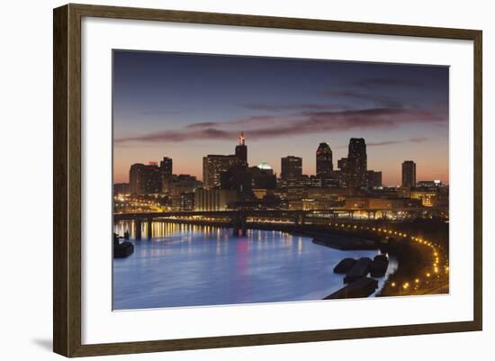 St Paul Skyline from Indian Mounds, Minneapolis, Minnesota, USA-Walter Bibikow-Framed Photographic Print