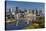 St Paul, Skyline from Mississippi River, Minneapolis, Minnesota, USA-Walter Bibikow-Stretched Canvas