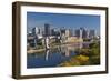 St Paul, Skyline from Mississippi River, Minneapolis, Minnesota, USA-Walter Bibikow-Framed Photographic Print