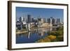 St Paul, Skyline from Mississippi River, Minneapolis, Minnesota, USA-Walter Bibikow-Framed Photographic Print