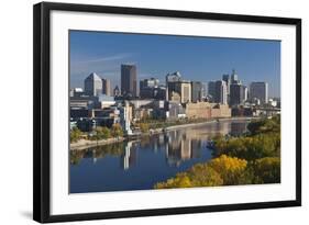 St Paul, Skyline from Mississippi River, Minneapolis, Minnesota, USA-Walter Bibikow-Framed Photographic Print