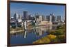 St Paul, Skyline from Mississippi River, Minneapolis, Minnesota, USA-Walter Bibikow-Framed Photographic Print