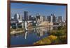 St Paul, Skyline from Mississippi River, Minneapolis, Minnesota, USA-Walter Bibikow-Framed Photographic Print