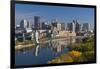 St Paul, Skyline from Mississippi River, Minneapolis, Minnesota, USA-Walter Bibikow-Framed Photographic Print