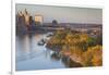 St Paul, Skyline from Mississippi River, Minneapolis, Minnesota, USA-Walter Bibikow-Framed Photographic Print