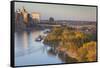 St Paul, Skyline from Mississippi River, Minneapolis, Minnesota, USA-Walter Bibikow-Framed Stretched Canvas