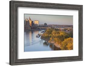 St Paul, Skyline from Mississippi River, Minneapolis, Minnesota, USA-Walter Bibikow-Framed Photographic Print