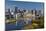 St Paul, Skyline from Mississippi River, Minneapolis, Minnesota, USA-Walter Bibikow-Mounted Photographic Print