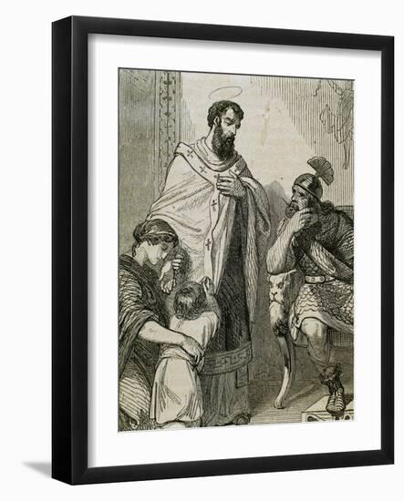 St. Paulinus of Nola (355-431)-null-Framed Giclee Print