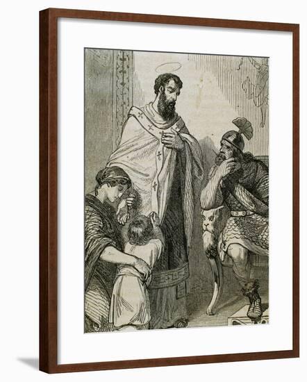 St. Paulinus of Nola (355-431)-null-Framed Giclee Print