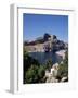 St. Pauls Bay Looking Towards Lindos Acropolis, Lindos, Rhodes, Dodecanese Islands, Greece-Tom Teegan-Framed Photographic Print