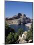 St. Pauls Bay Looking Towards Lindos Acropolis, Lindos, Rhodes, Dodecanese Islands, Greece-Tom Teegan-Mounted Photographic Print