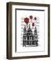 St Pauls Cathedral and Red Hot Air Balloons-Fab Funky-Framed Art Print