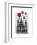 St Pauls Cathedral and Red Hot Air Balloons-Fab Funky-Framed Art Print