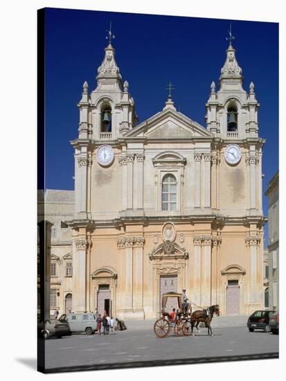 St Pauls Cathedral, Mdina, Malta-Peter Thompson-Stretched Canvas