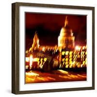 St Pauls Cathedral Night, London-Tosh-Framed Art Print