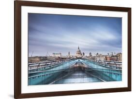 St. Pauls Cathedral, seen across Millennium Bridge, City of London, London, England, United Kingdom-Matthew Williams-Ellis-Framed Photographic Print