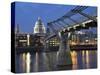 St Pauls Cathedral Seen across the Millennium Bridge-Julian Love-Stretched Canvas