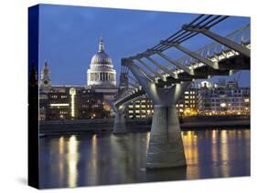 St Pauls Cathedral Seen across the Millennium Bridge-Julian Love-Stretched Canvas