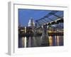 St Pauls Cathedral Seen across the Millennium Bridge-Julian Love-Framed Photographic Print