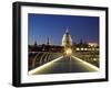 St Pauls Cathedral Seen across the Millennium Bridge-Julian Love-Framed Photographic Print