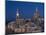 St Pauls Pro Cathedral and Carmelite's church, both landmarks of Valletta, Malta at blue hour-enricocacciafotografie-Mounted Photographic Print