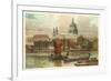 St. Pauls, Thames, London, England-null-Framed Art Print