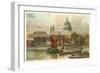 St. Pauls, Thames, London, England-null-Framed Art Print