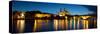 St. Peter and Paul Church with Bridge Lit Up at Dusk, River Shannon, Athlone, Republic of Ireland-null-Stretched Canvas
