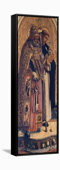 St Peter and St Dominic, Detail from Camerino Polyptych-Carlo Crivelli-Framed Stretched Canvas