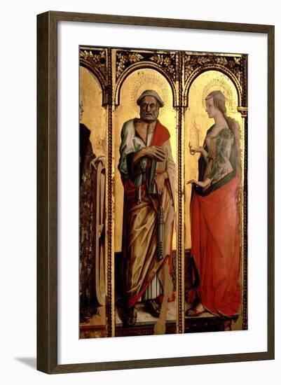 St. Peter and St. Mary Magdalene, Detail from the Santa Lucia Triptych-Carlo Crivelli-Framed Giclee Print