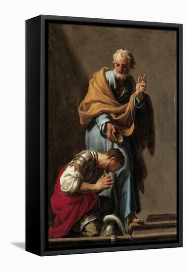 St. Peter Baptising the Centurion Cornelius-Francesco Trevisani-Framed Stretched Canvas