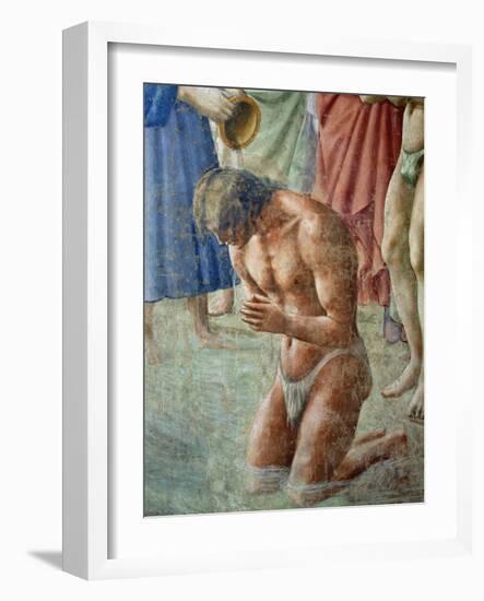 St. Peter Baptising the Neophytes, circa 1427 (Detail)-Tommaso Masaccio-Framed Giclee Print