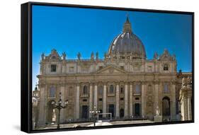 St. Peter Basilica in Vatican City in Rome, Italy-David Ionut-Framed Stretched Canvas