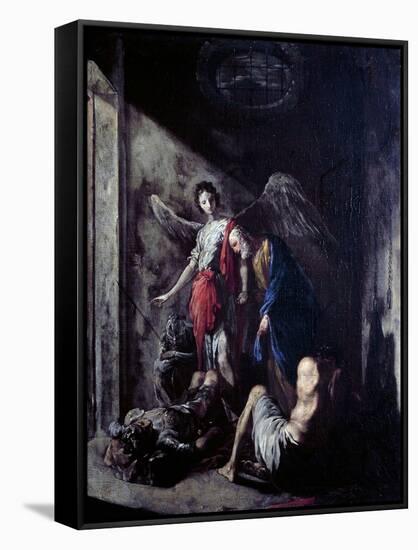 St Peter Being Freed by the Angel-Johann Heinrich Schonfeld-Framed Stretched Canvas