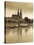St. Peter Cathedral and Town, Dom, Regensburg, Bavaria, Germany-Walter Bibikow-Stretched Canvas