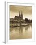 St. Peter Cathedral and Town, Dom, Regensburg, Bavaria, Germany-Walter Bibikow-Framed Photographic Print