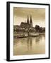 St. Peter Cathedral and Town, Dom, Regensburg, Bavaria, Germany-Walter Bibikow-Framed Photographic Print