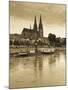 St. Peter Cathedral and Town, Dom, Regensburg, Bavaria, Germany-Walter Bibikow-Mounted Photographic Print