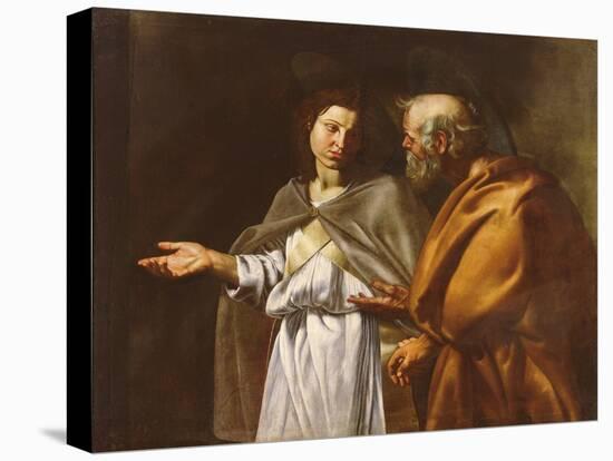 St. Peter Delivered by an Angel (Oil on Canvas)-Filippo Vitale-Stretched Canvas