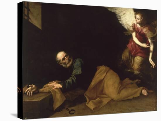 St. Peter Freed by an Angel, 1639-Jusepe de Ribera-Stretched Canvas