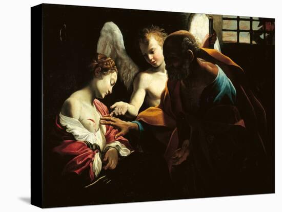 St Peter Healing St Agatha-Giovanni Lanfranco-Stretched Canvas