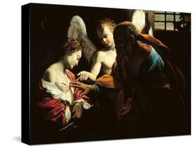 St Peter Healing St Agatha-Giovanni Lanfranco-Stretched Canvas