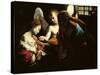 St Peter Healing St Agatha-Giovanni Lanfranco-Stretched Canvas