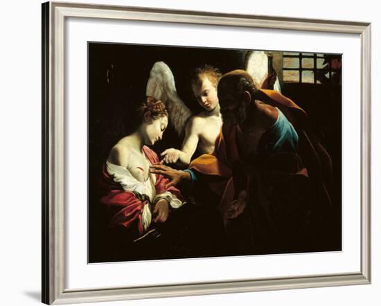 St Peter Healing St Agatha-Giovanni Lanfranco-Framed Giclee Print