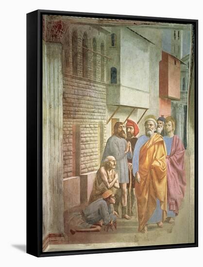 St. Peter Healing with His Shadow, circa 1427-Tommaso Masaccio-Framed Stretched Canvas