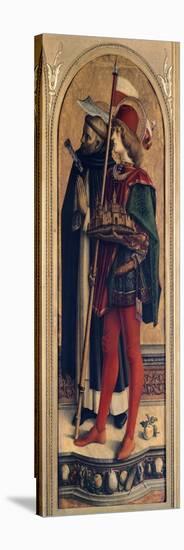 St Peter Martyr and St Venancio, Detail from Camerino Polyptych-Carlo Crivelli-Stretched Canvas